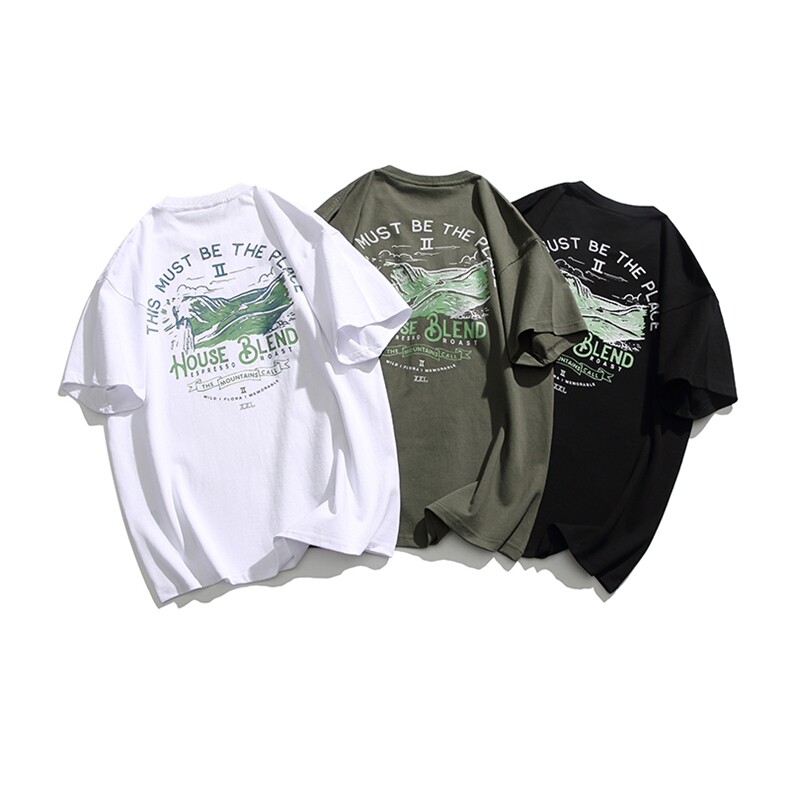 外27-2GANYOU240g风景画印花T恤TX36-P38，男装T恤，新杭派外27-2