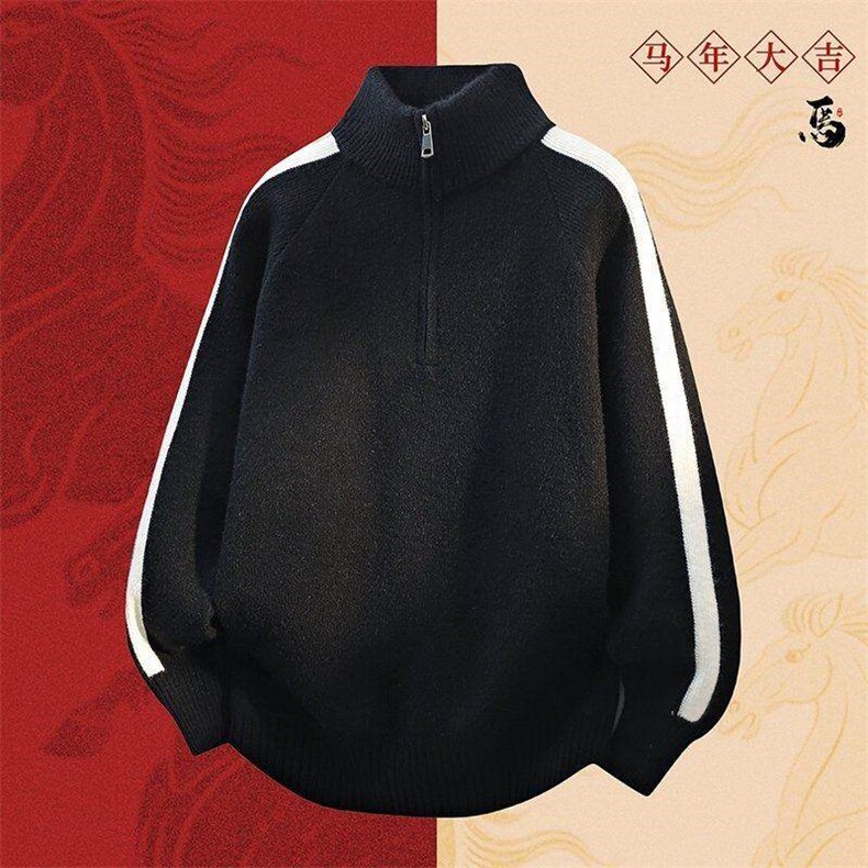25737-TP50新年战袍情侣装秋冬季搭毛衣红色本命马年衣服拜年服,男装针织衫/毛衣,电商D310B