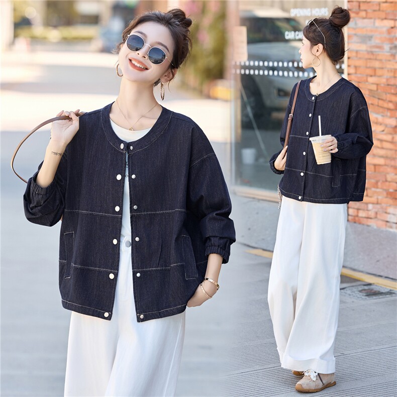 现货2025秋装新款港风复古牛仔外套时尚流行休闲女神上衣，女装牛仔外套，木子恋