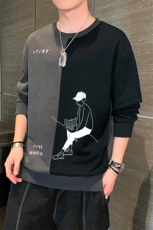 休闲圆领套头卫衣男宽松韩版2021新款bf风百搭长袖t恤DS982T，男装卫衣，电商A102