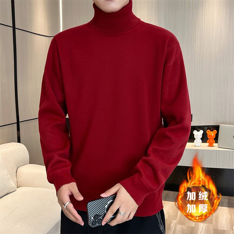 2023-403-2-M669-P26新款一体绒高领毛衣男针织衫加绒时尚帅气,男装针织衫/毛衣,星座1018-1​