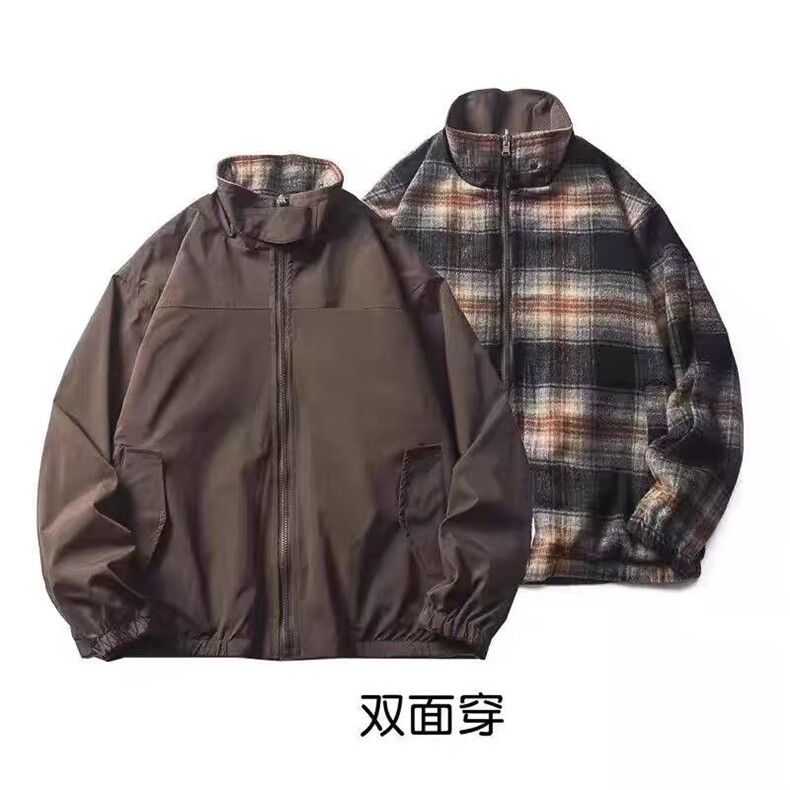 1506-1/JFM071/P94边缘立领宽松短款宽松夹克两面穿外套棉服男装,男装夹克,星座1506-1