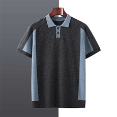 2025年夏季时尚都市常规款短袖显瘦POLO领短袖，男装T恤，牧绒家园