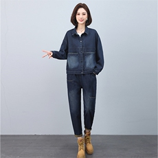 时尚牛仔套装女宽松显瘦休闲两件套6529-529，女装套装/套裙，叶笙衣