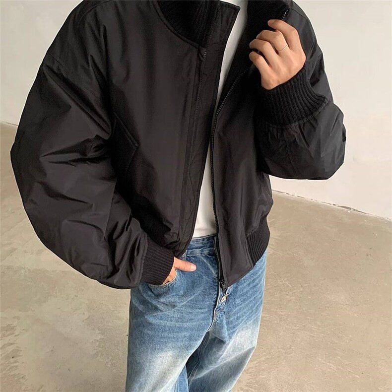 小众设计感立领棉衣外套男款秋冬美式飞行员夹克廓形棒球服棉衣,男装夹克,星座506A