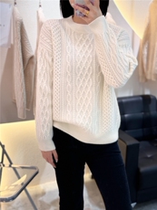 纯色提花羊绒衫厚款保暖针织套头毛衣女2024年秋季，女装羊绒衫，大千羊绒