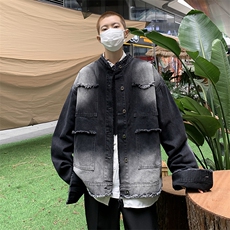 秋款男牛仔立领夹克工装大口袋外套JK1178P60，男装夹克，星座1013-1