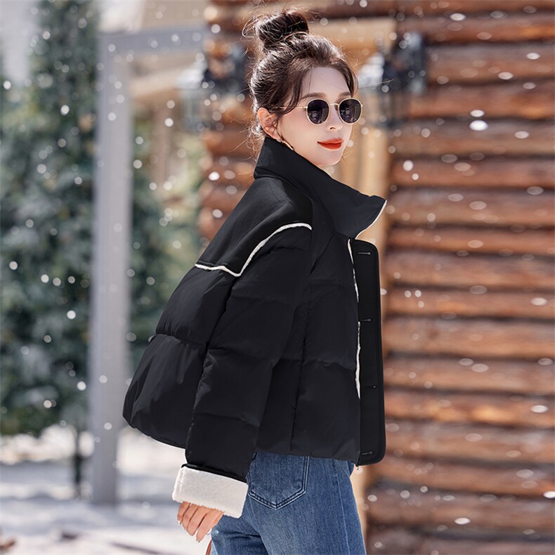 新款冬季时尚潮流女装羽绒服女保暖轻薄显瘦短款外套百搭显高显瘦设计,女装羽绒服,浪花E族（衣布洛）