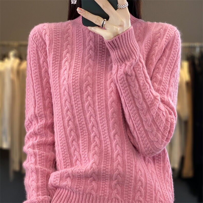 半高领羊毛衫女套头2024年新款秋冬季内搭洋气黑色修身显瘦,女装羊毛衫,蒙特羊绒