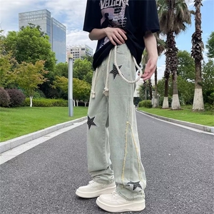 青春流行ins男直筒水洗牛仔裤 N6092 P46图片