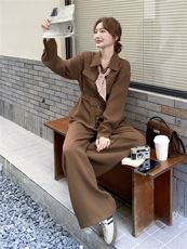 主推现货-2025年秋季新款气质时尚高级感两件套套装配丝巾，女装套装/套裙，霓裳依族