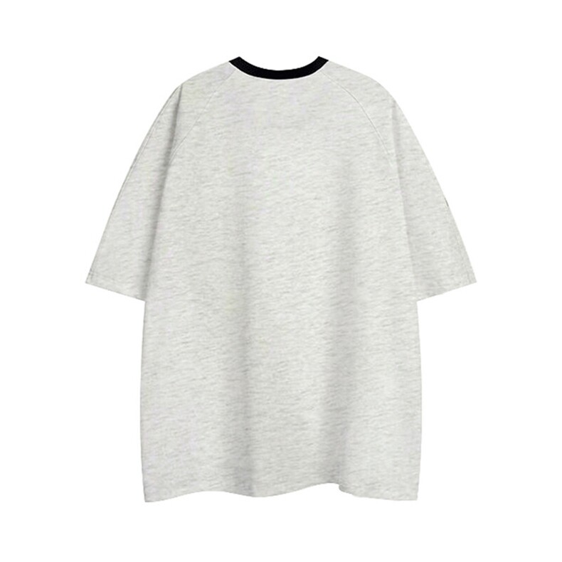 抖音得物品质夏季美式高街纯棉三条杠织带男女短袖T恤ZD588特25,男装T恤,电商A486-1