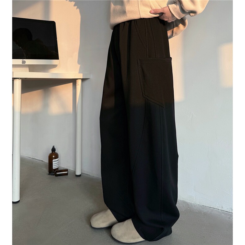 美式重磅解构弯刀裤男秋冬加绒加厚宽松直筒休闲裤D384P68,男装休闲裤,电商A335-1（原A458）