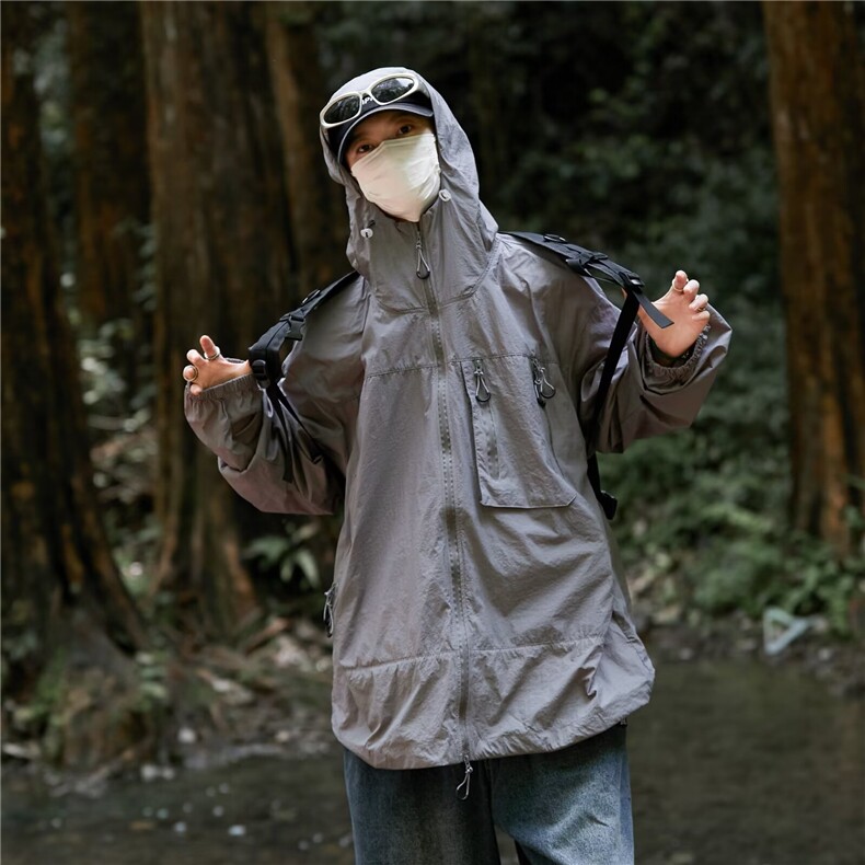 防晒衣男超薄透气夏季外套潮流学生宽松帅气情侣夹克衫休闲空调服图片