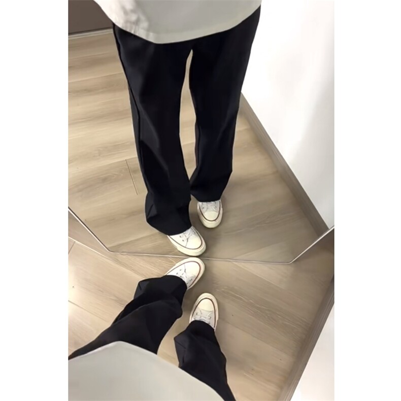 垂感冰丝西裤cleanfit黑色休闲裤微喇vibe裤子XK696-特P35,男装西裤,星座1213