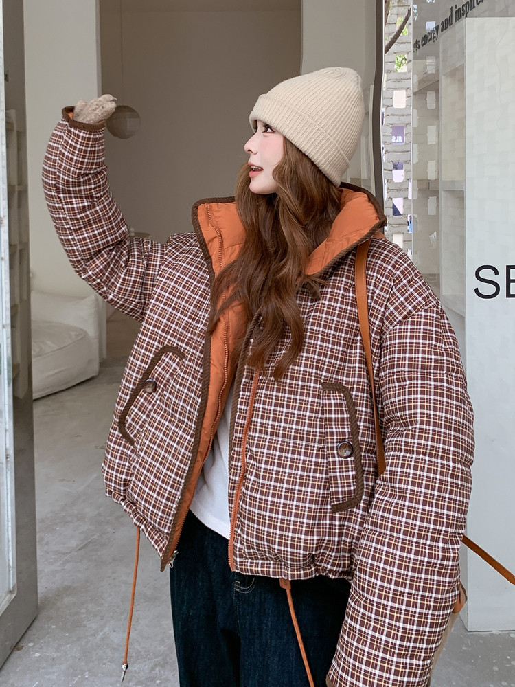 新款2025冬季两面穿加棉加厚棉服外套2D148-A342-P145-K215,女装棉衣/棉服,2D148