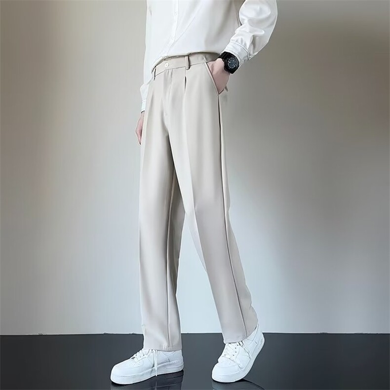 高级感西裤男夏季阔腿直筒宽松潮牌休闲长裤垂感西装裤子韩版痞帅,男装西服套装,星座506A