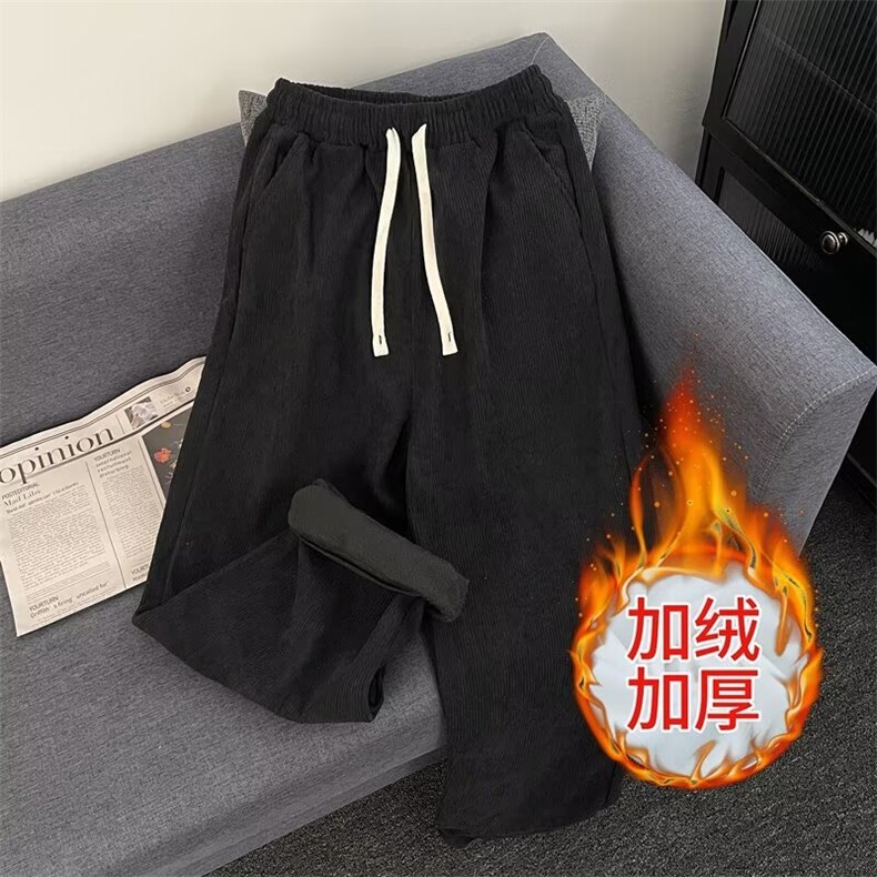 加绒灯芯绒裤子男男装直筒宽松阔腿长裤9810 常规P29 加绒P36图片