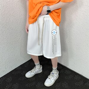 HD74168-P22 华夫格短裤男大码宽松五分裤男直筒中裤图片