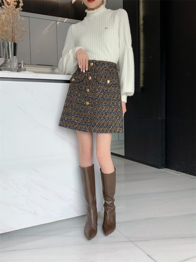 冬季新款半裙S—XXL，女装半身裙，束索