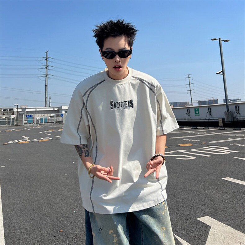 2025新款短袖t恤半袖圆领上衣学生班服潮流青年现货T1854-P32，男装T恤，星座512-4