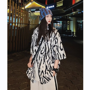 衬衫男士短袖韩版潮痞子帅气百搭印花2024夏季ins外套CY844-P29图片