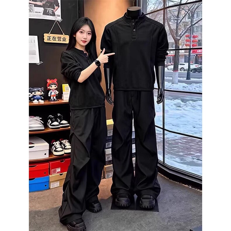 春季新款宽松休闲卫衣男士长袖立领T恤潮流百搭上衣服LWY277-P33,男装T恤,星座1008