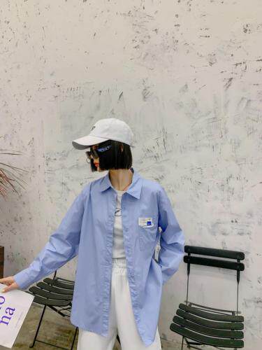 2021春季韩版别针衬衣，女装，曼希野