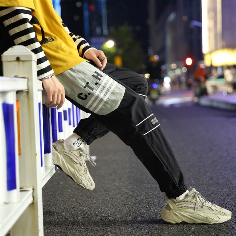男士休闲裤2021春秋新款工装裤九分裤宽松束脚小脚裤潮牌DS882T,男装休闲裤,电商A102