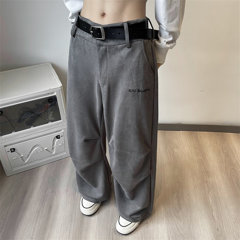秋季潮牌ins直筒裤休闲裤男款2023新款宽松阔腿长裤K7358-P47,男装休闲裤,星座512-3
