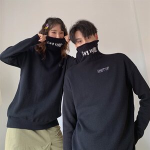 秋冬加厚chic网红情侣毛衣上衣针织衫保暖时尚毛衣T007图片