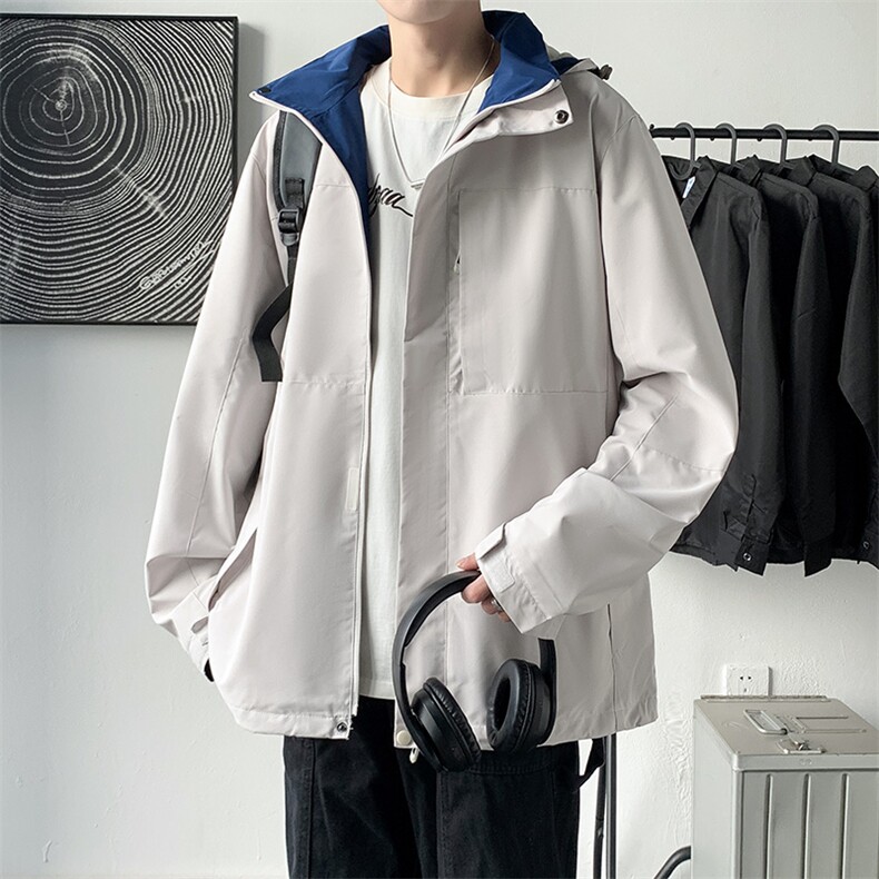 美式休闲夹克男生秋季户外登山运动棒球服复古宽松cleanfit上衣服,男装夹克,电商A007