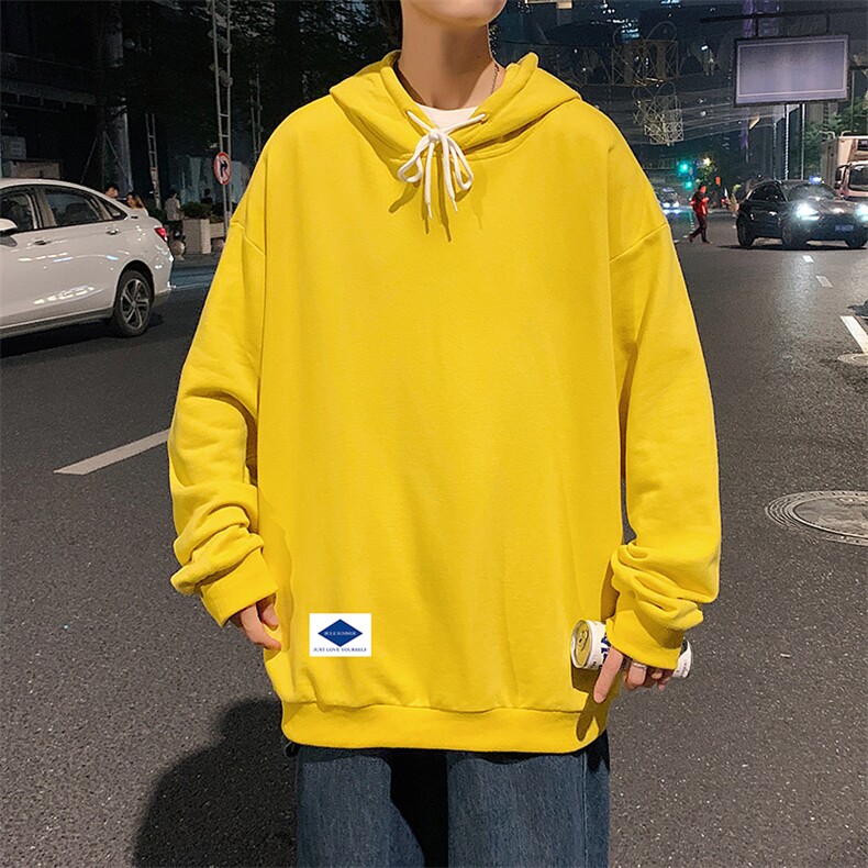 WY2061-P35加绒款-P40纯棉连帽卫衣男大码运动帽衫宽松薄外套男,男装卫衣,电商A040
