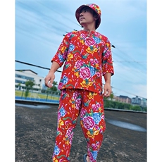 TZ340男士夏秋风大花套装大码宽松凉爽透气个性外套可作睡衣，男装休闲套装，星座115A-2