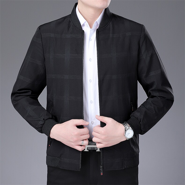JB2009外套2021新款夹克衫男立领拉链商务休闲男装中年爸爸装,男装夹克,电商B360