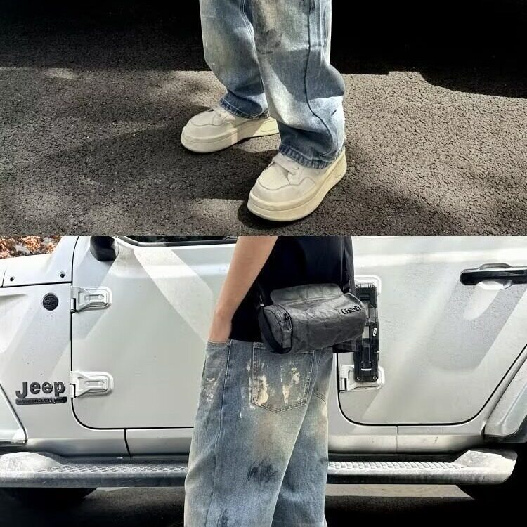 美式潮牌做旧扎染牛仔裤男款夏季欧美高街痞帅设计感直筒阔腿长裤,男装牛仔裤,星座506A
