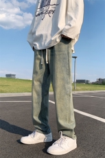 2024秋季新品直筒牛仔裤宽松复古系带阔腿裤227-2*N01*P50控68，男装牛仔裤，星座227-2