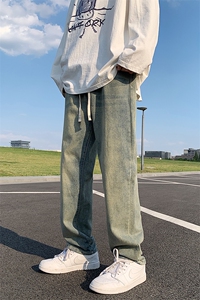 2024秋季新品 直筒牛仔裤宽松复古系带阔腿裤 227-2*N01*P50控68图片