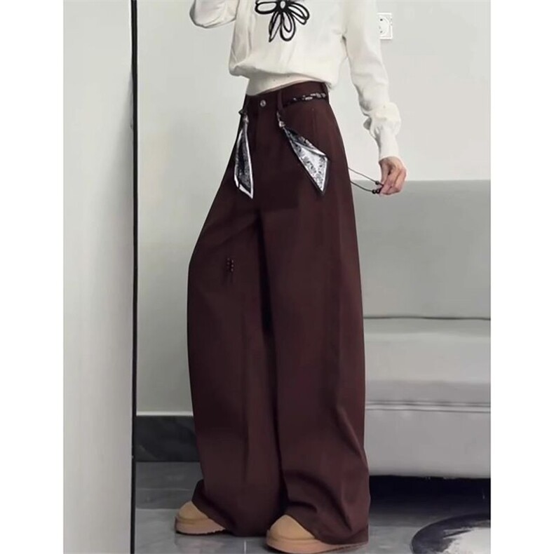 百搭韩版休闲直筒牛仔裤女春秋新款原宿风宽松高腰阔腿拖地牛仔裤,男装牛仔裤,星座506A