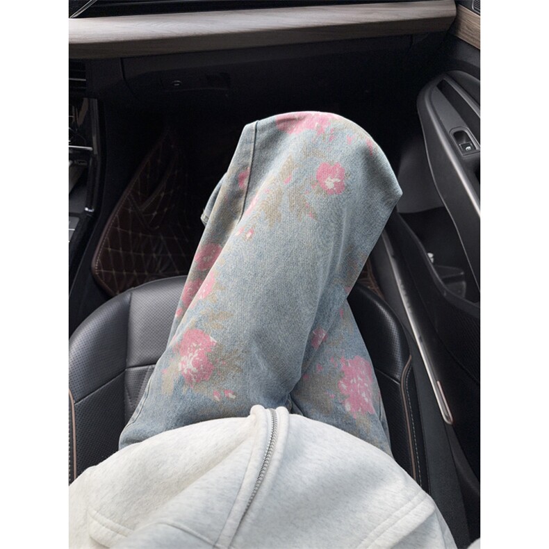 B221美式ins高街小众桃花宽松直筒牛仔裤LK24385-特P52控88,男装牛仔裤,电商B221