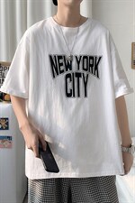 2024夏装新款潮牌字母印花宽松短袖t恤韩版ins半袖上衣，男装T恤，电商A161-2