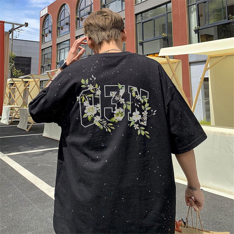 可48小时发货支持抖音得物来样二开 美式满天星亮片短袖T恤MTX634图片