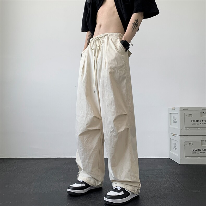 美式高街hiphop工装裤褶皱伞兵裤宽松阔腿裤男XZ211-1-K2331-P55，男装工装外套，星座211-1