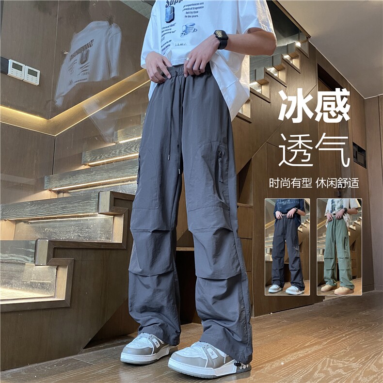 夏季户外机能拉链伞兵裤宽松休闲冰丝裤B315-K24171-特p35控68,男装休闲裤,电商B315