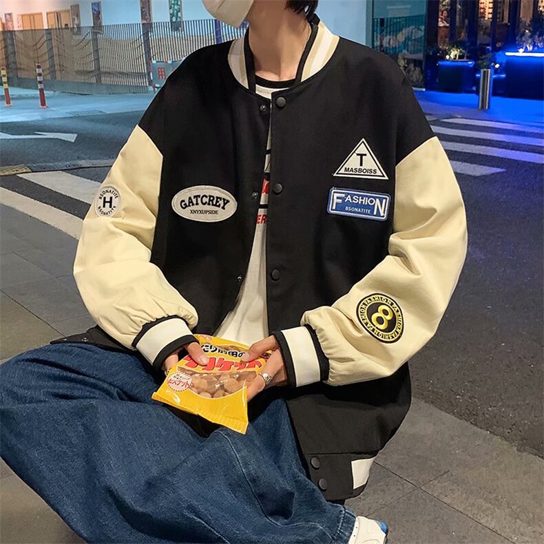 欧美街头棒球服外套男韩版潮流宽松休闲潮牌炸街夹克JK437-P48,男装夹克,星座1008-1