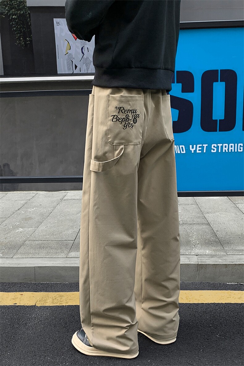 痞帅高街刺绣直筒休闲裤男痞帅大码百搭工装裤K24106-特P35控68,男装工装外套,电商A001
