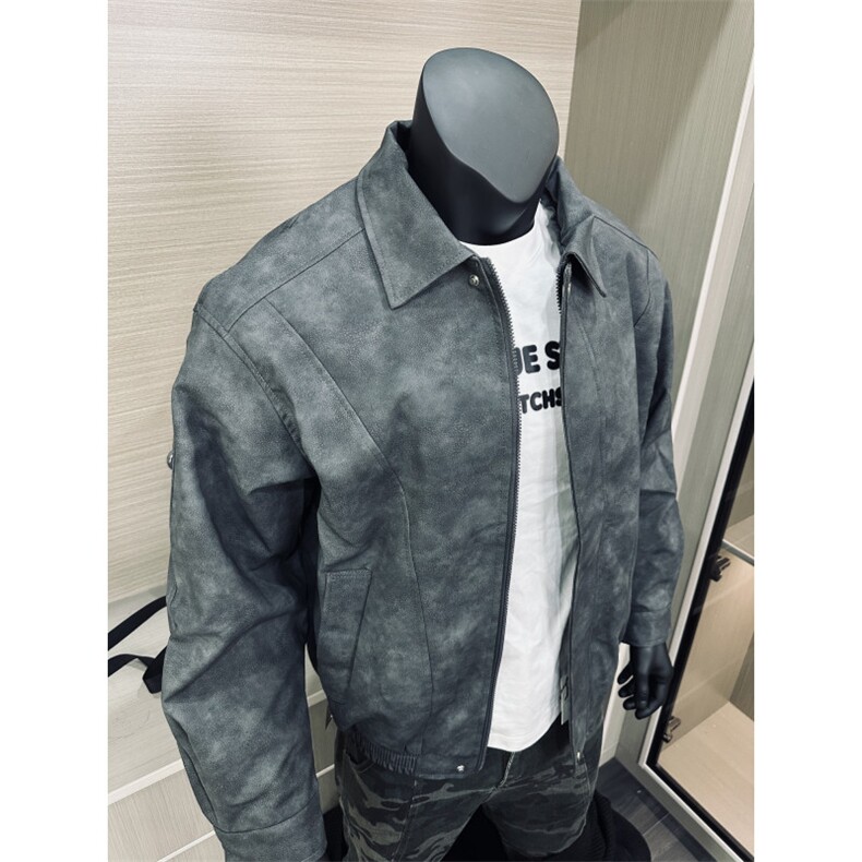 抖音品质，春秋冬麂皮绒美式复古翻领夹克外套DY2408P80,男装夹克,电商基地A086