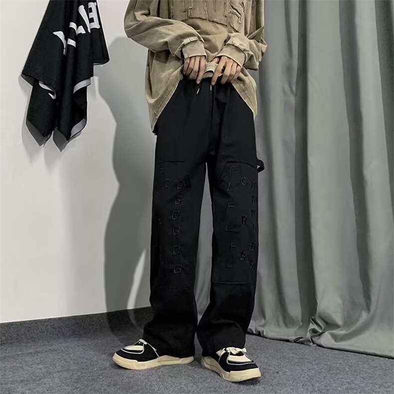 218-1-P45-G52新款时尚休闲字母刺绣工装裤,男装休闲裤,四季星座218-1