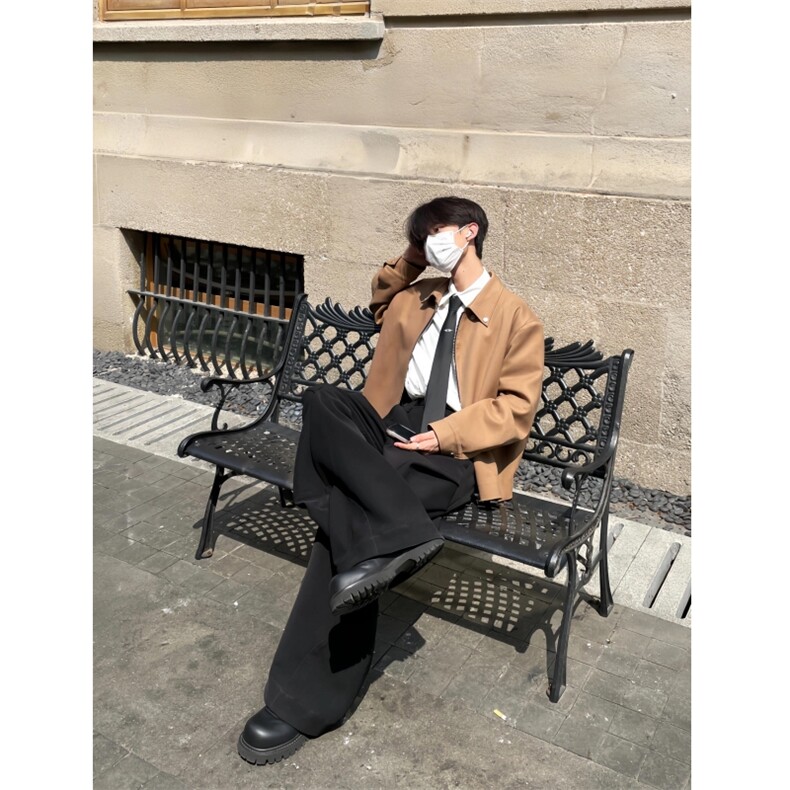 现货自制款现货S型拉链休闲简约卡其经典外套设计感夹克,男装夹克,星座910A