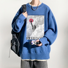控78假两件毛衣男大码加绒针织衫男毛线衣M80326-P55加绒P70，男装针织衫/毛衣，电商A040